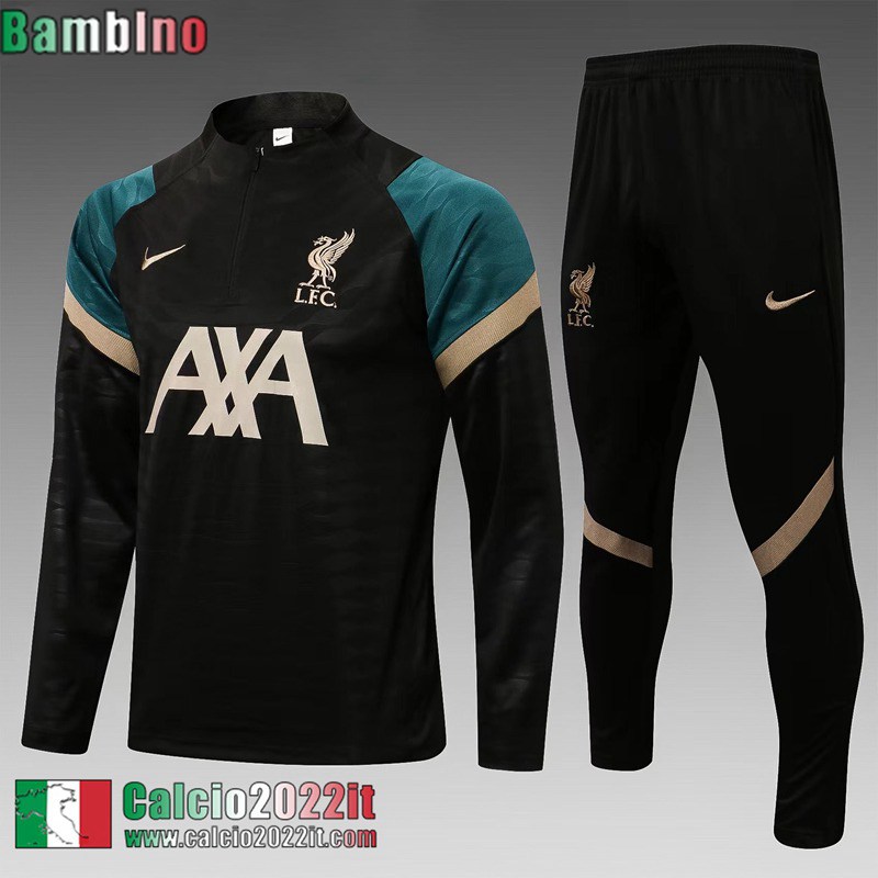 Liverpool Tute Calcio Nero Bambini 2021 2022 TK163