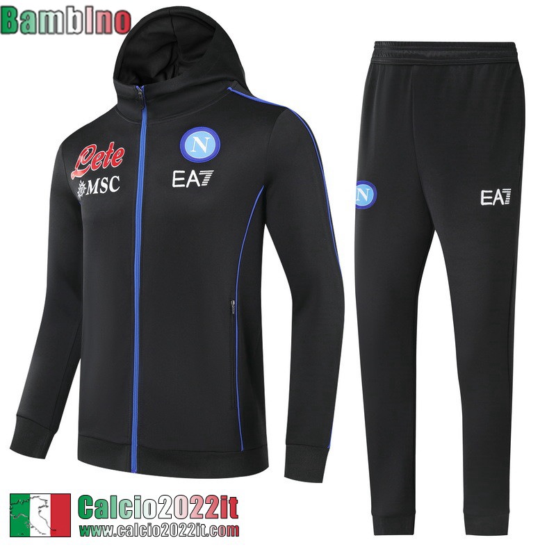 SSC Naples Full-Zip Giacca Nero Bambini 2021 2022 TK203