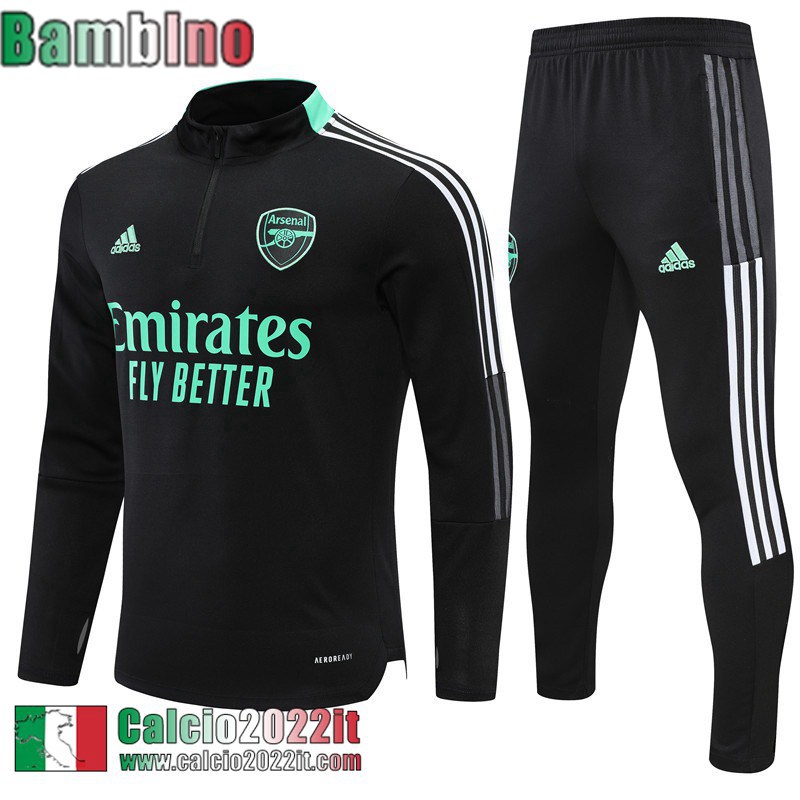 Arsenal Tute Calcio Nero Bambini 21 22 TK231