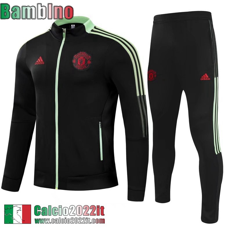 Manchester United Tute Calcio Nero Bambini 21 22 TK232