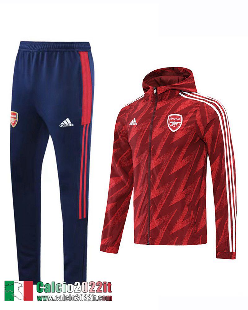 Arsenal Giacca a vento Cappuccio Nero Uomo 21 22 WK54