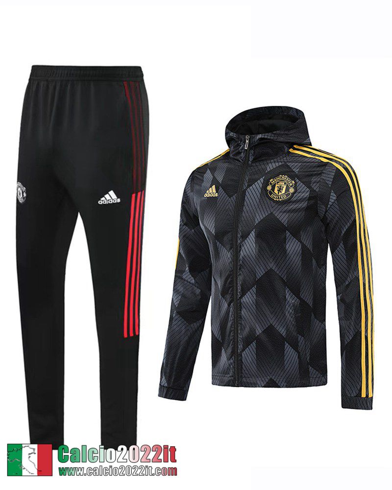 Manchester United Giacca a vento Cappuccio Grigio Uomo 21 22 WK62