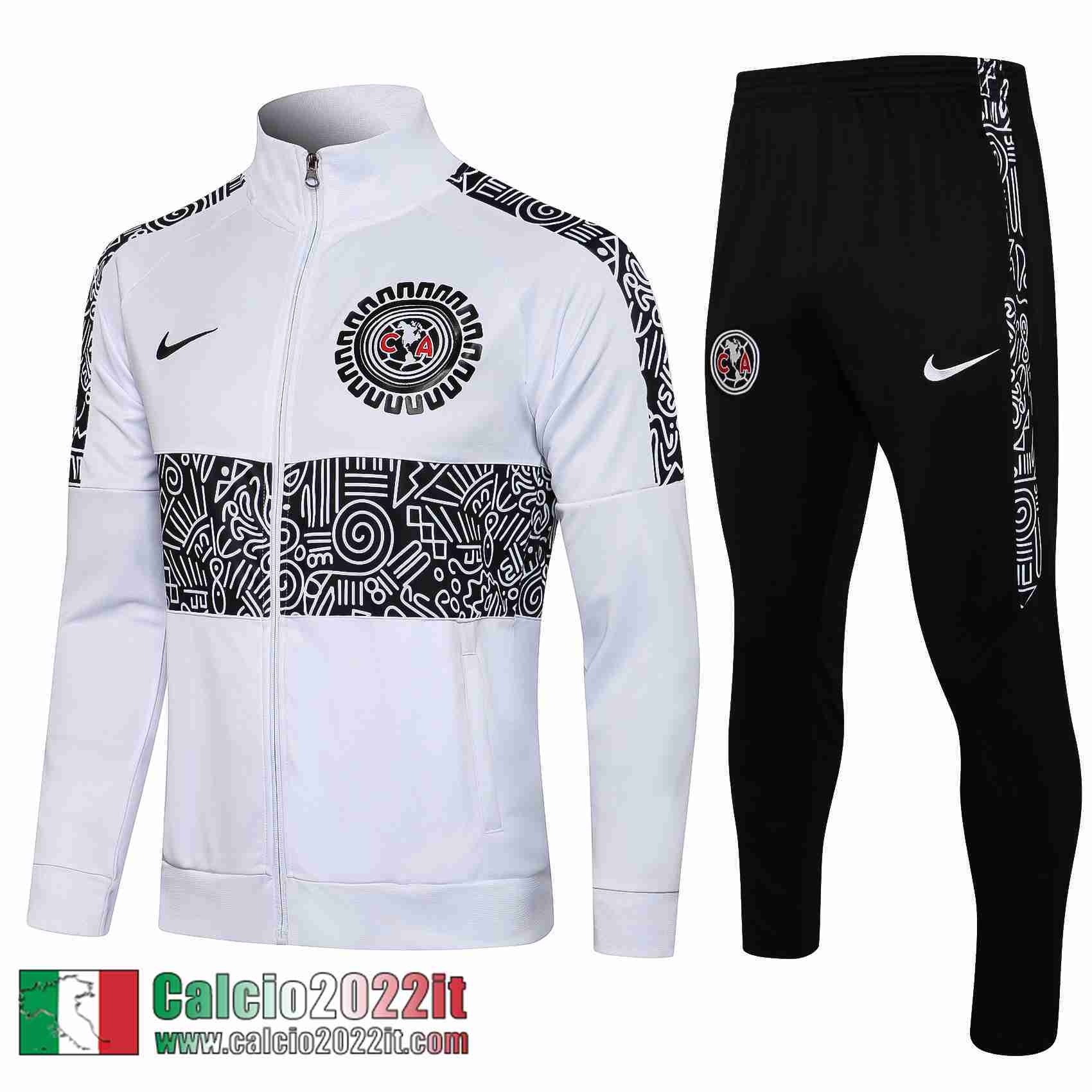 Club America Full-Zip Giacca Bianca Jk09 2021 2022