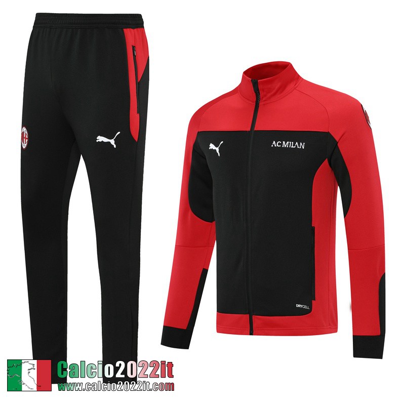 AC Milan Full-Zip Giacca Rossa Nera Jk15 2021 2022