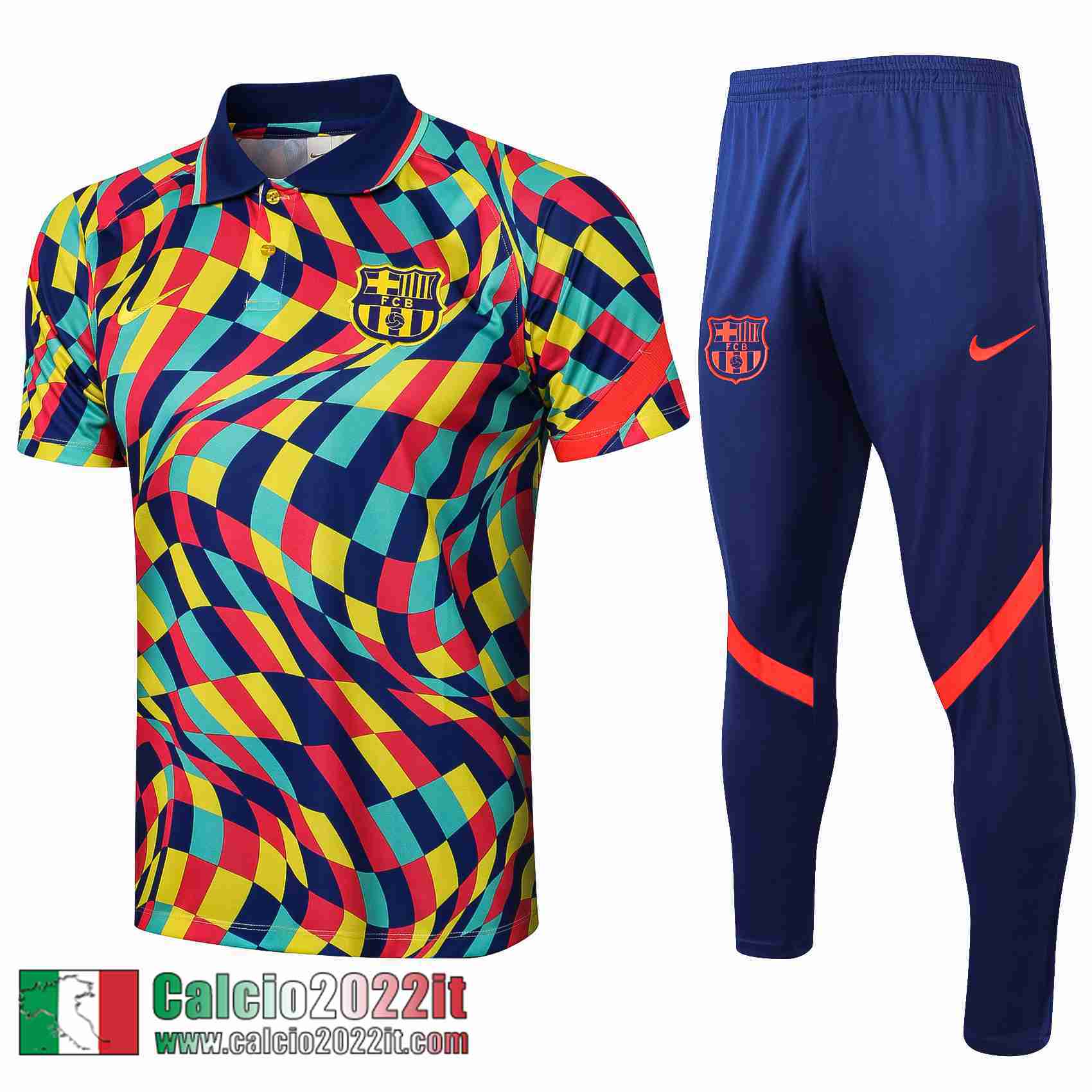 Barcellona Maglia Polo Barcellona Multicolore Pl14 2021 2022