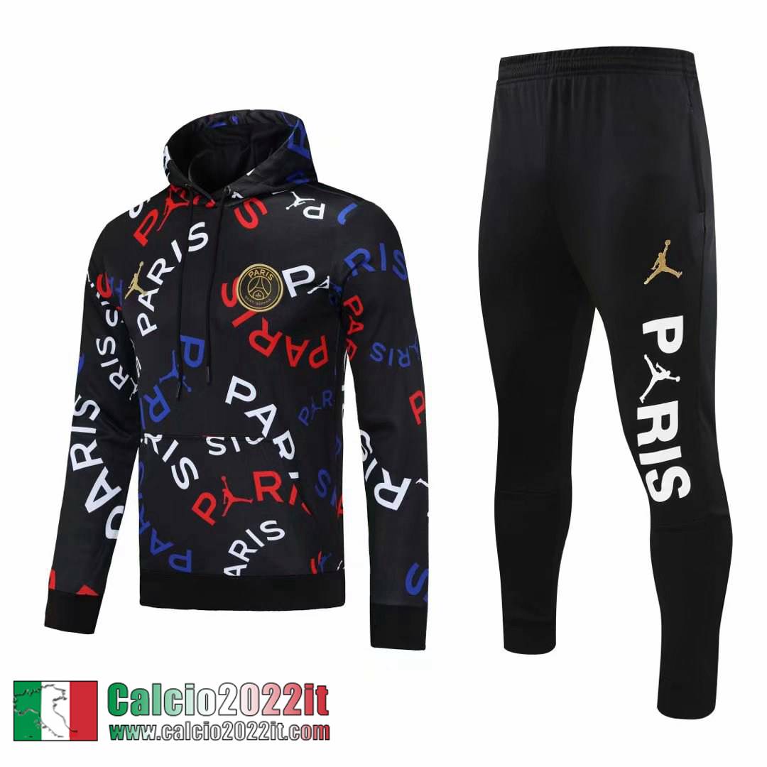 Paris Saint Germain PSG Felpa Cappuccio Air Jordan Nera Sw10 2021 2022