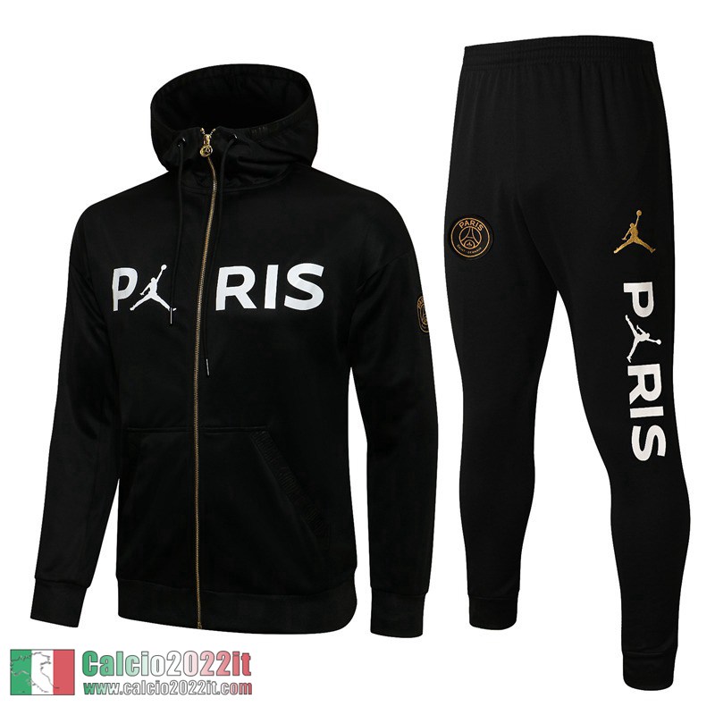 PSG Paris Full-Zip Giacca Cappuccio nero 2021 2022 JK63