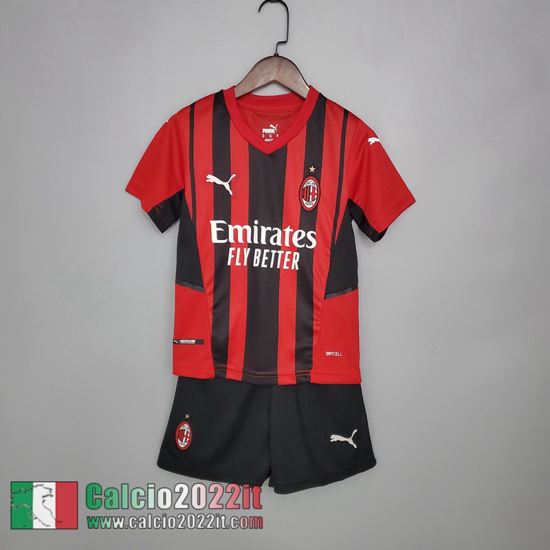 Prima AC Milan Maglia Calcio Bambini 2021 2022