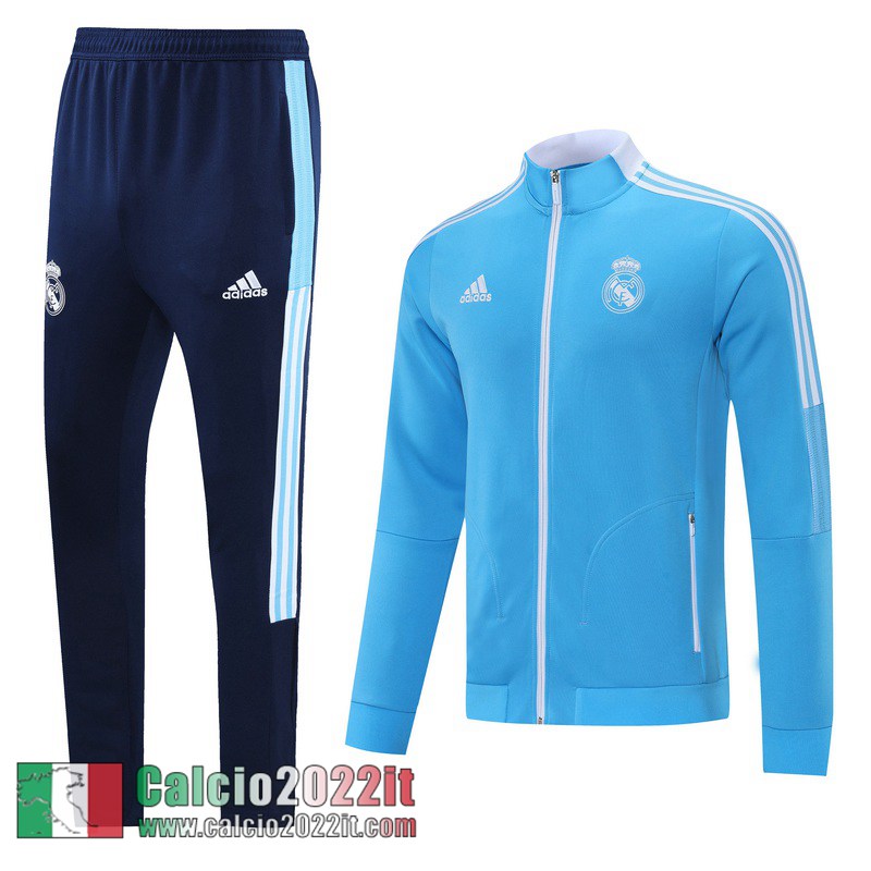 Real Madrid Full-Zip Giacca Uomo cielo blu JK75 2021 2022