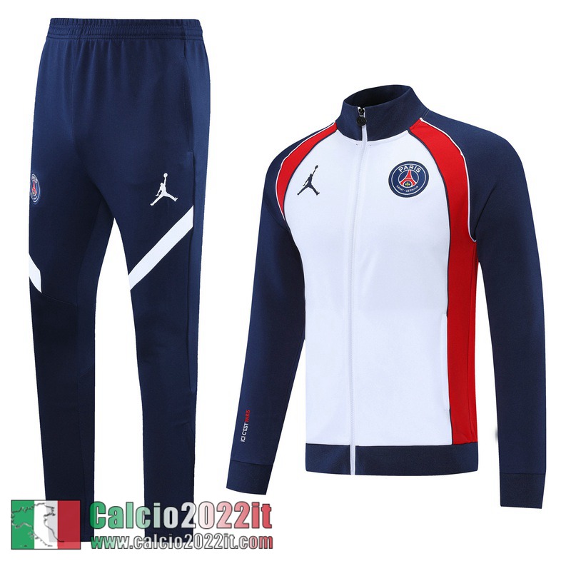 PSG Full-Zip Giacca Uomo bianco blu JK77 2021 2022