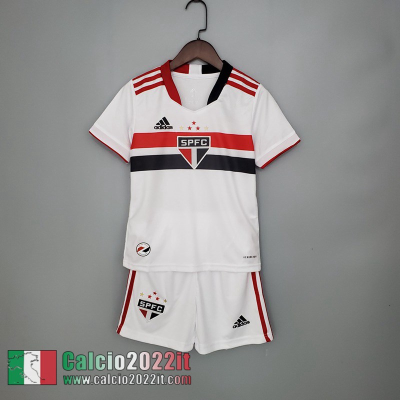 Prima Sao Paulo Maglia Calcio Bambini 2021 2022