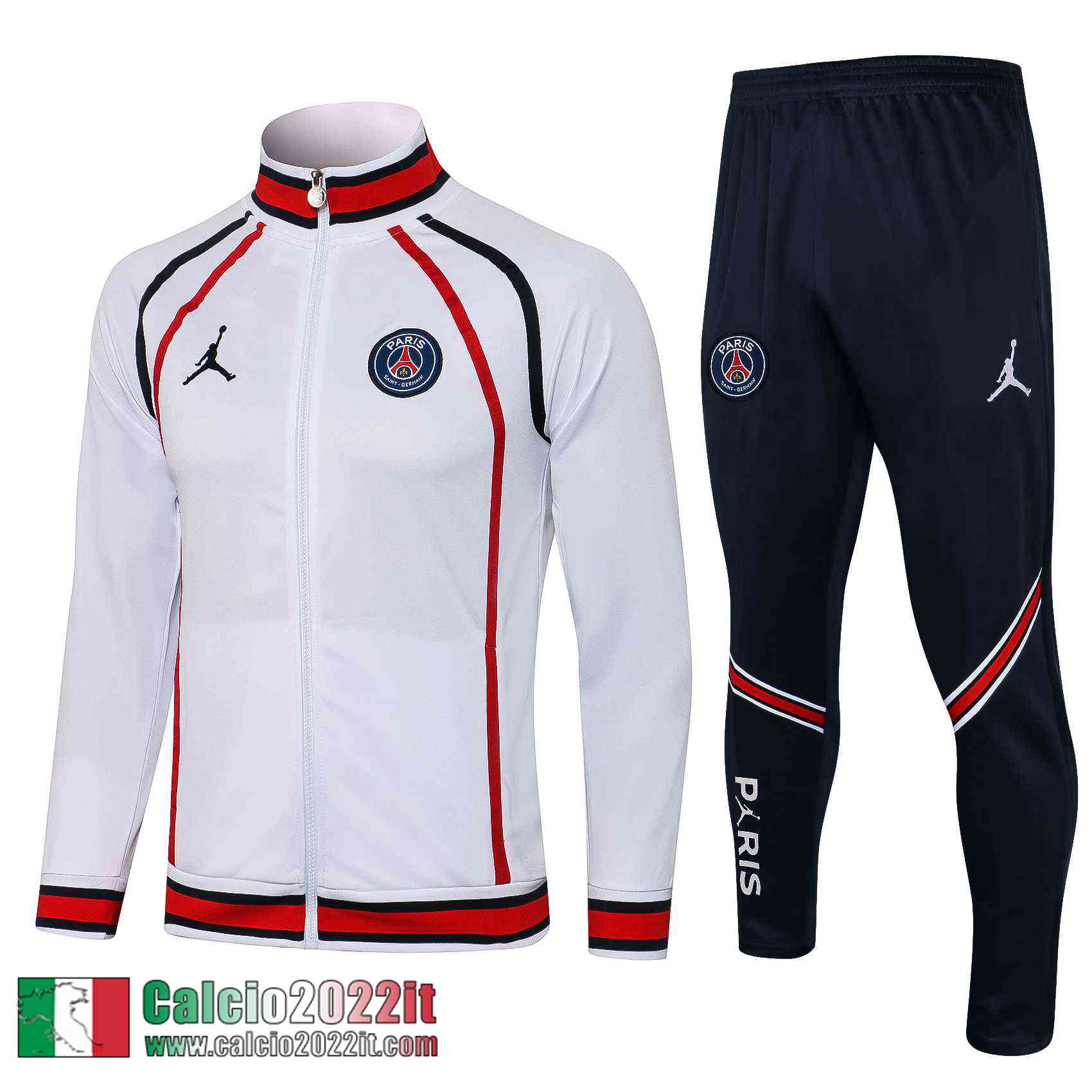 PSG Full-Zip Giacca Uomo bianca JK86 2021 2022