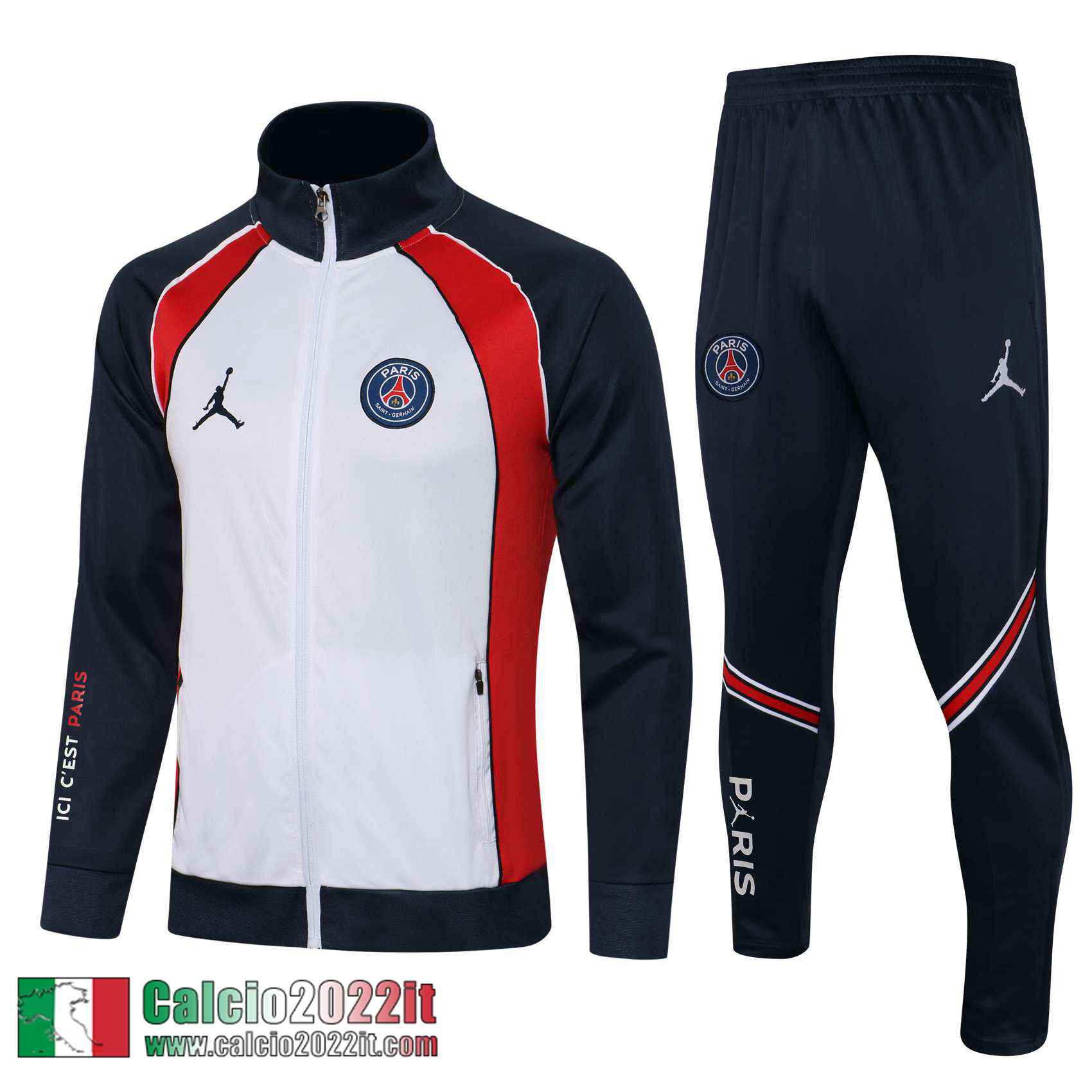 PSG Full-Zip Giacca Uomo bianca JK89 2021 2022