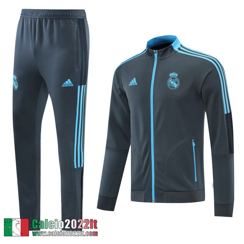 Real Madrid Full-Zip Giacca Uomo Grigio JK99 2021 2022