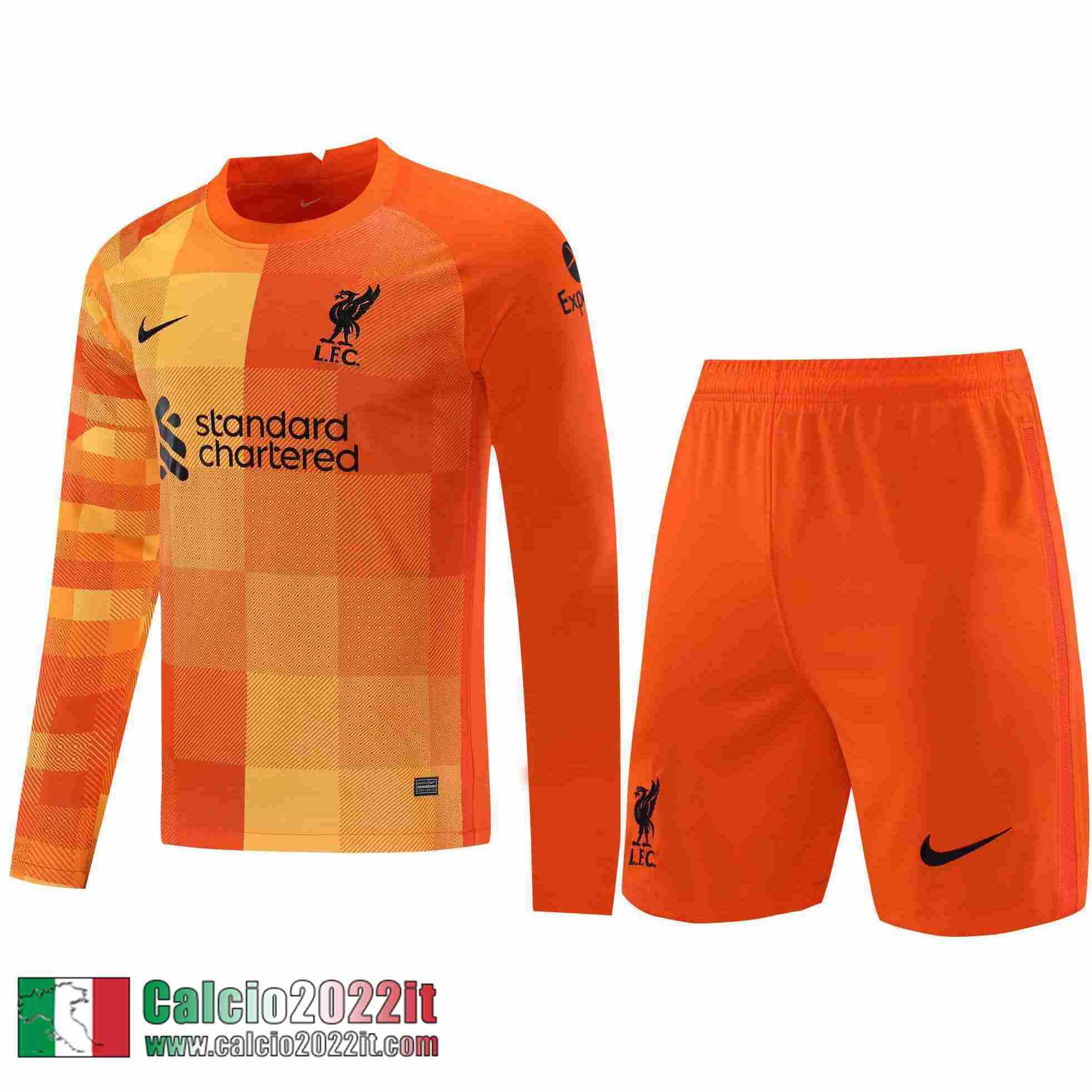 Portiere Liverpool Maglia Calcio Manga Larga Uomo 2021 2022