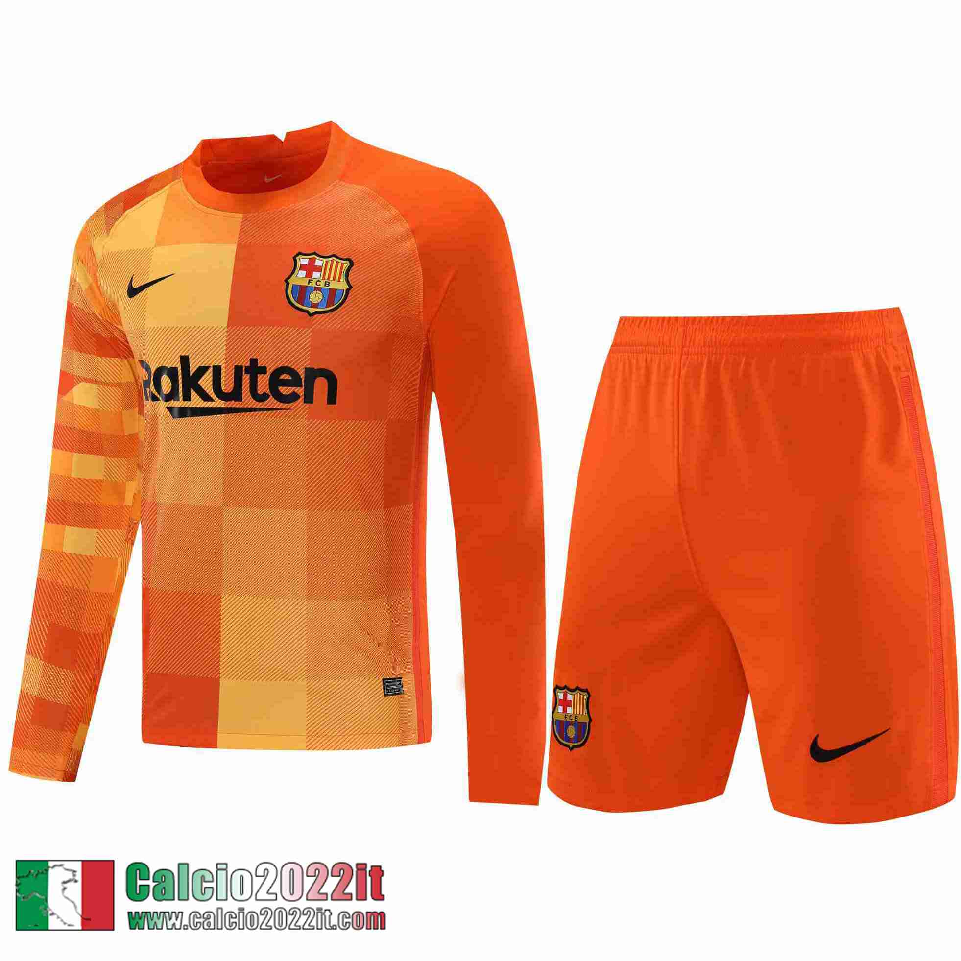 Portiere Barcellona Maglia Calcio Manga Larga Uomo 2021 2022