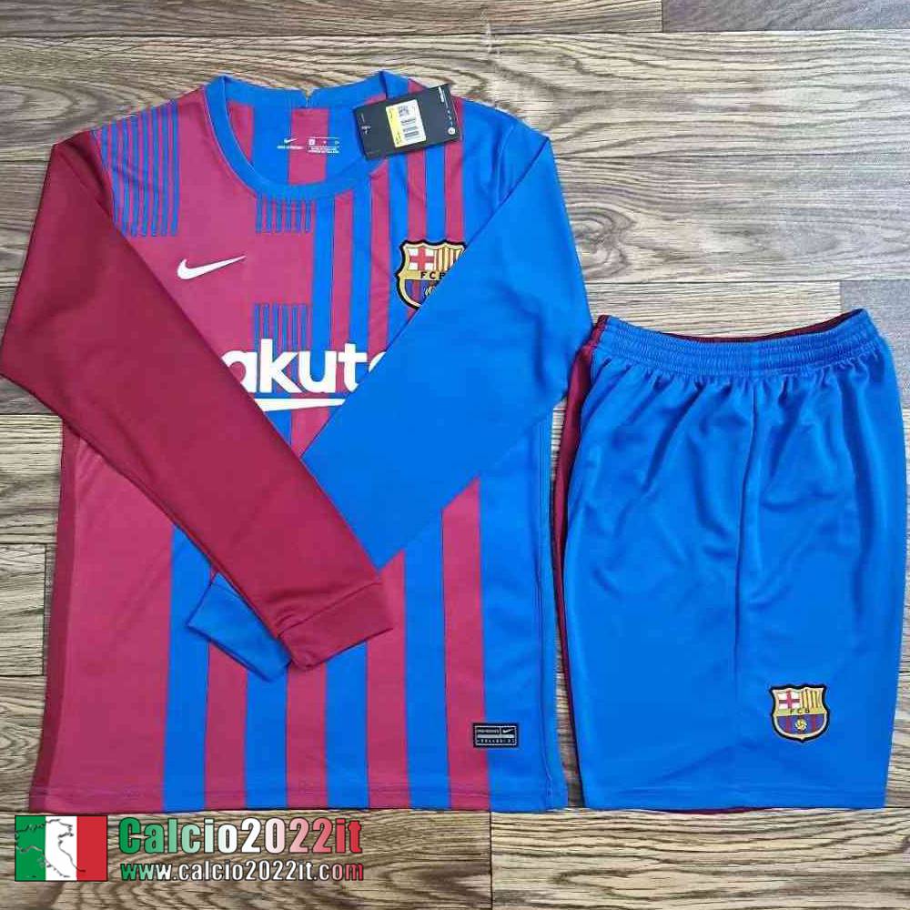 Prima Barcellona Maglia Calcio Manga Larga Uomo 2021 2022