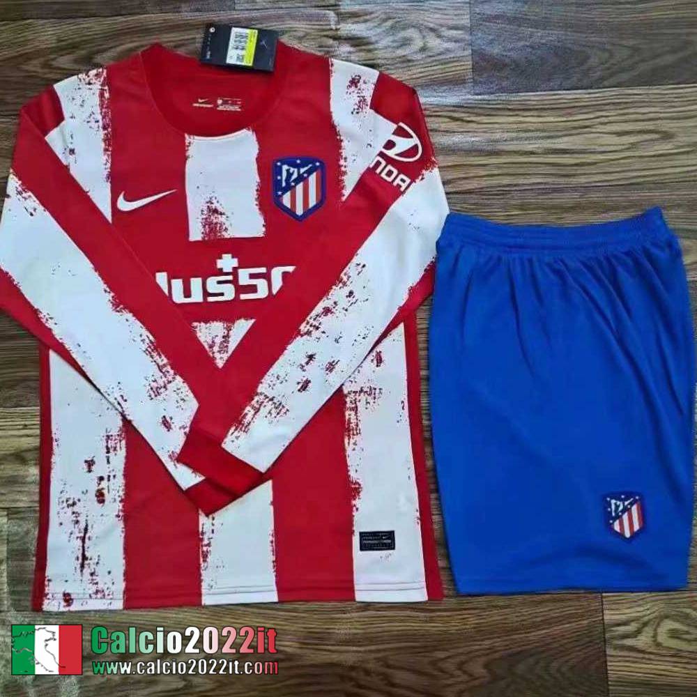 Prima Atletico Madrid Maglia Calcio Manga Larga Uomo 2021 2022