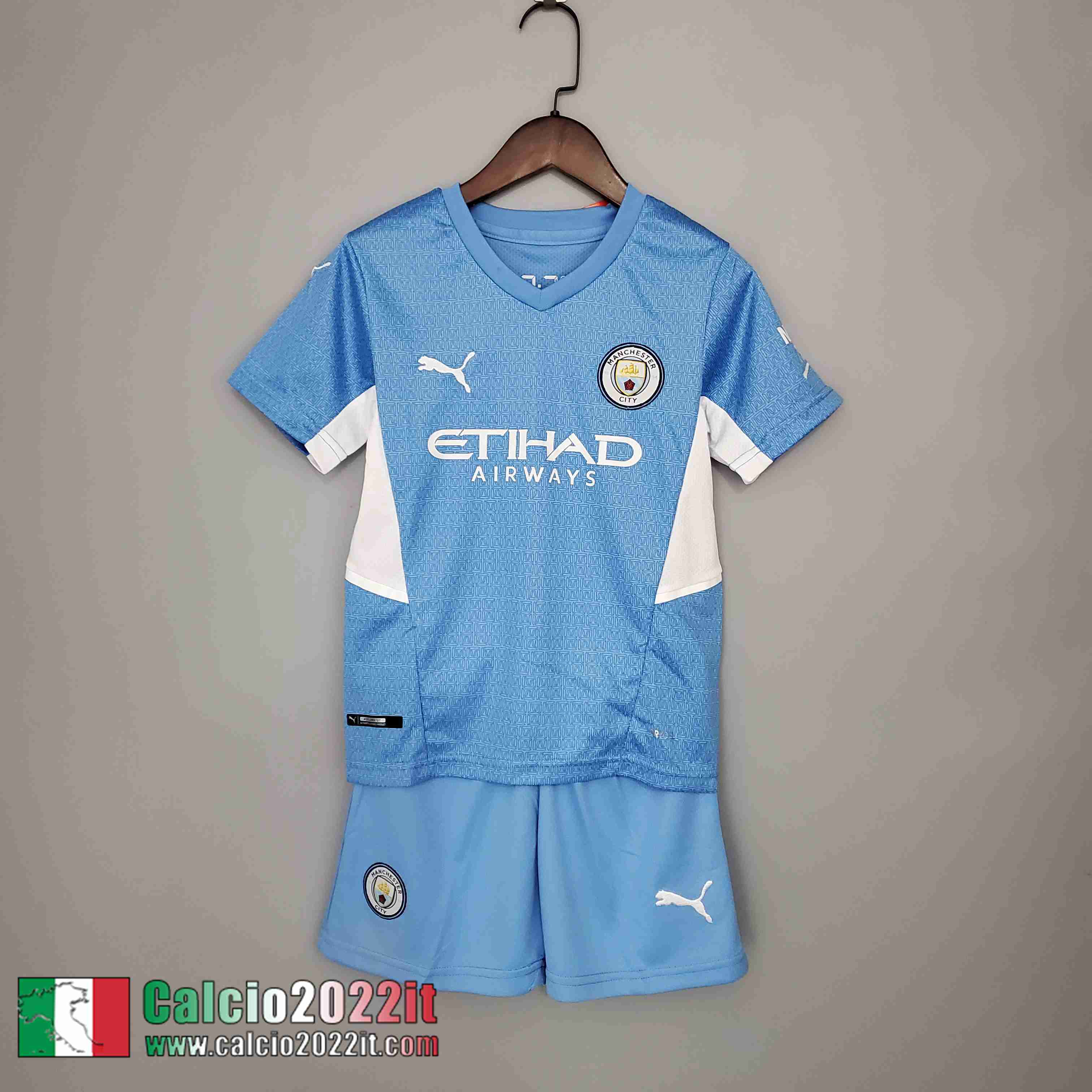 Prima Manchester City Maglia Calcio Bambini Bambini 2021 2022