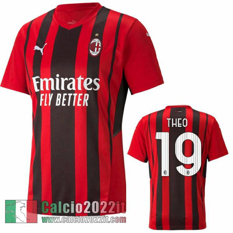 Prima AC Milan Maglia Calcio THEO # 19 Uomo 2021 2022