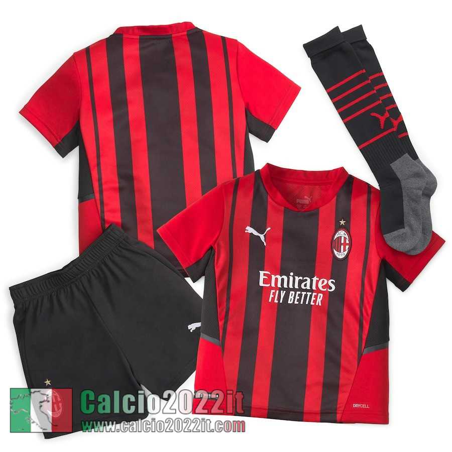 Prima AC Milan Maglia Calcio Bambini 2021 2022