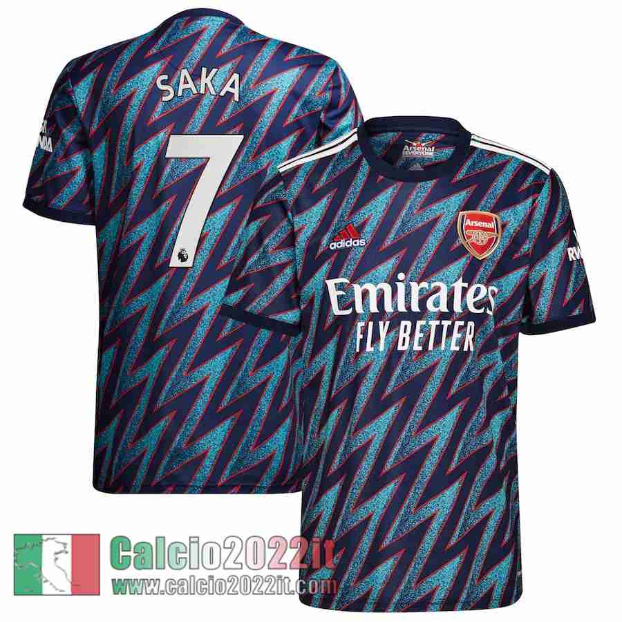 Third Arsenal Maglia Calcio Uomo # Saka 7 2021 2022