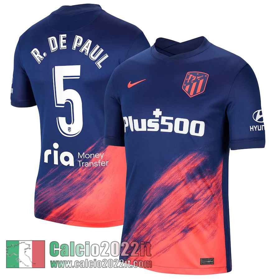 Seconda Atletico Madrid Maglia Calcio Uomo # R. De Paul 5 2021 2022