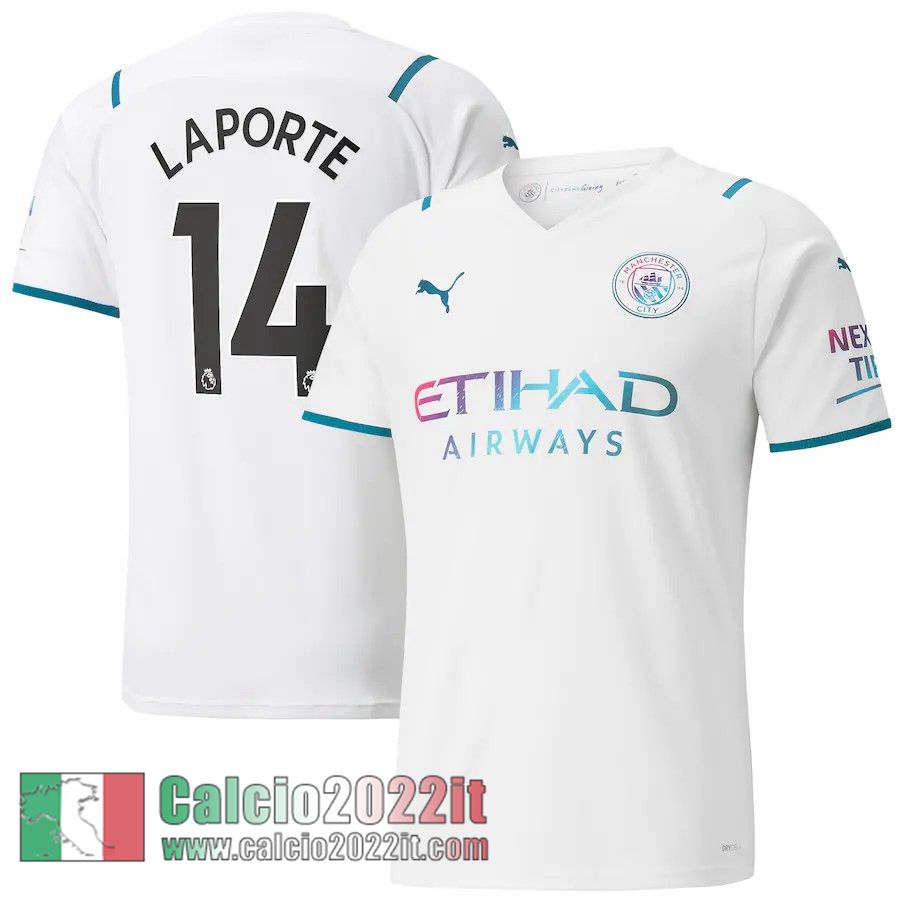 Seconda Manchester City Maglia Calcio Uomo # Laporte 14 2021 2022