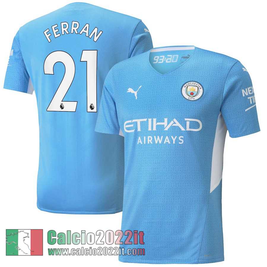 Prima Manchester City Maglia Calcio Uomo # Ferran 21 2021 2022