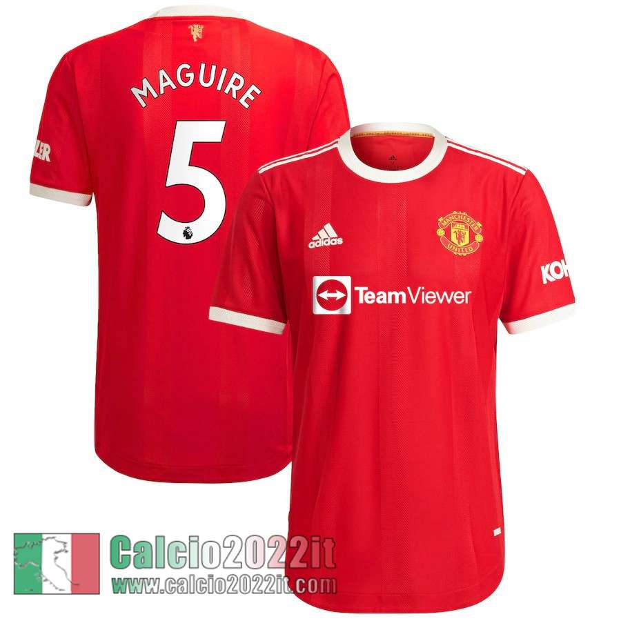 Prima Manchester United Maglia Calcio Uomo # Maguire 5 2021 2022