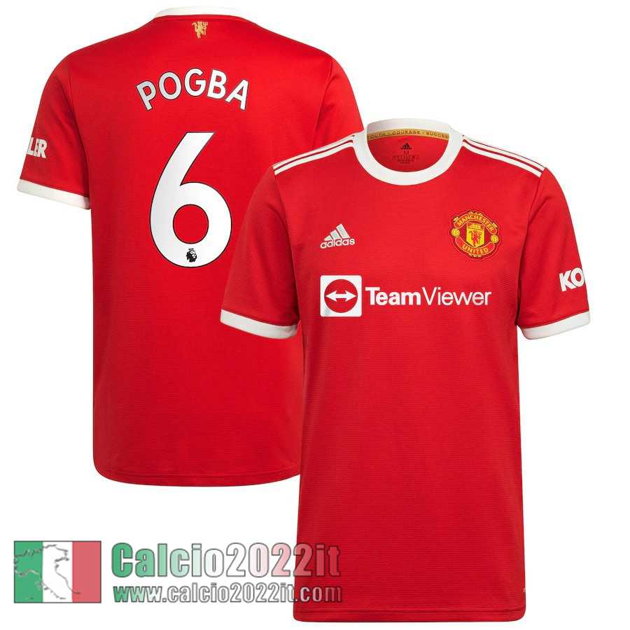 Prima Manchester United Maglia Calcio Uomo # Pogba 6 2021 2022