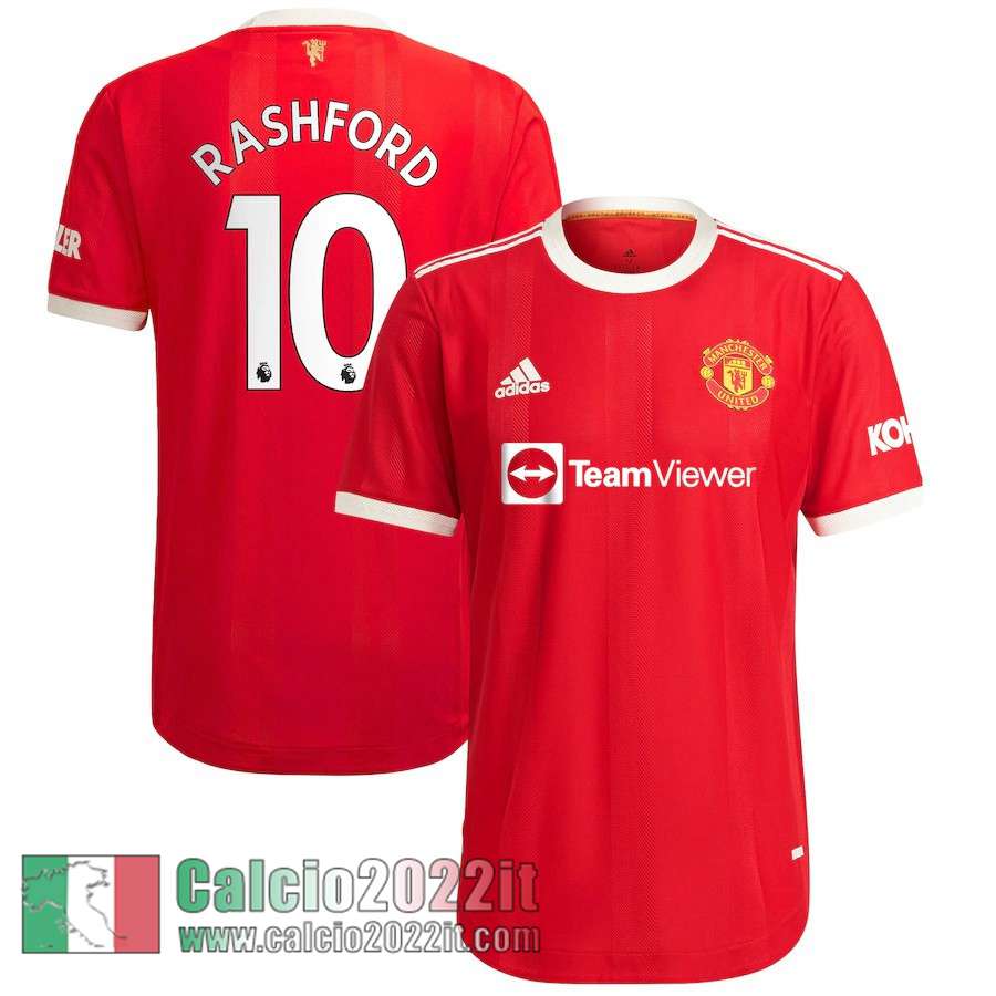 Prima Manchester United Maglia Calcio Uomo # Rashford 10 2021 2022