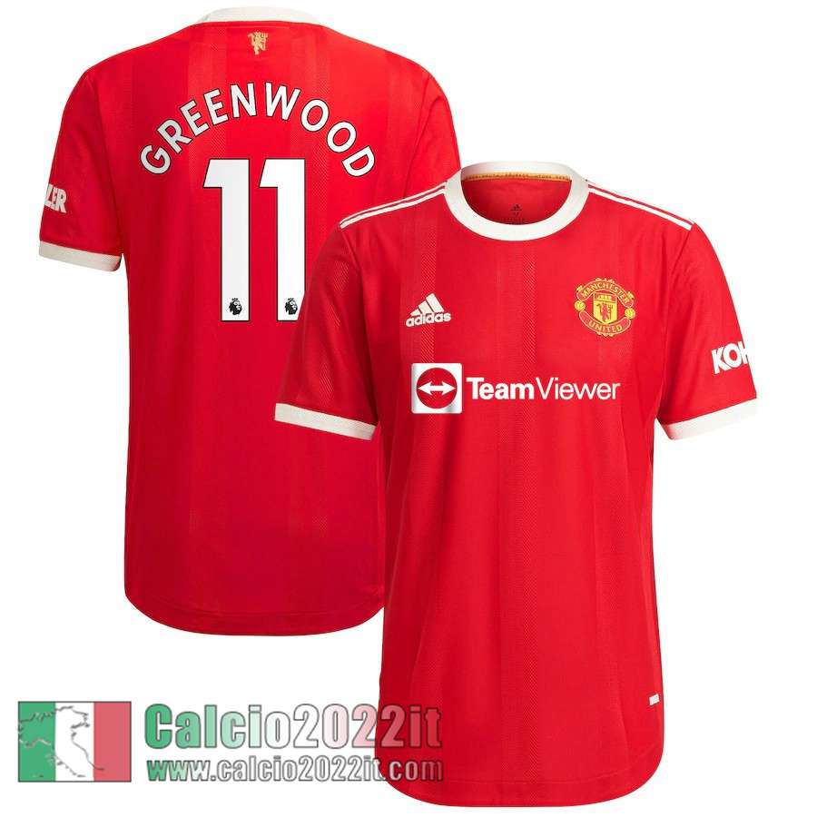 Prima Manchester United Maglia Calcio Uomo # Greenwood 11 2021 2022