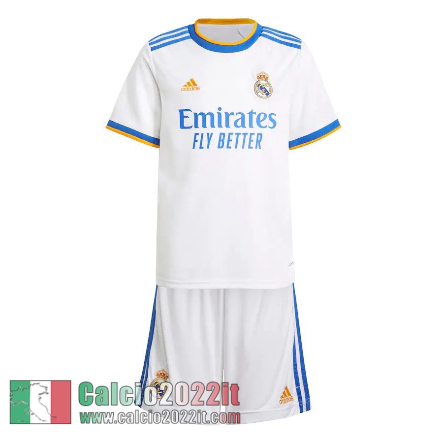 Prima Real Madrid Maglia Calcio Bambini 2021 2022