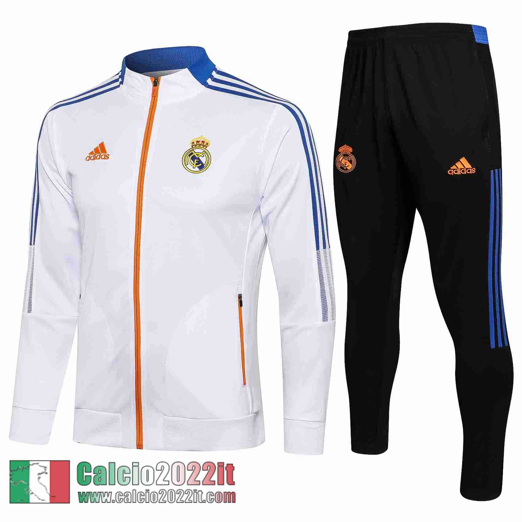 bianco Real Madrid Full-Zip Giacca Uomo JK119 2021 2022