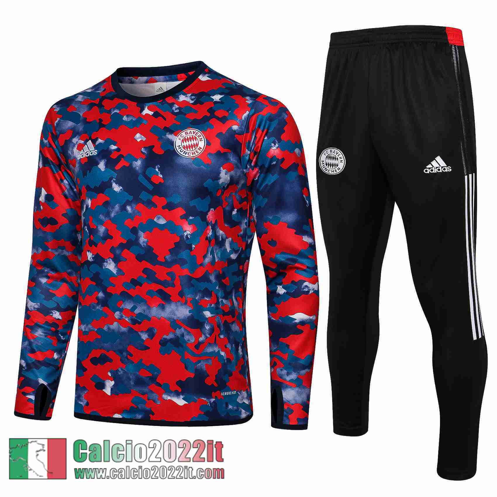 blu rosso Bayern Monaco Tuta Calcio Uomo TG109 2021 2022