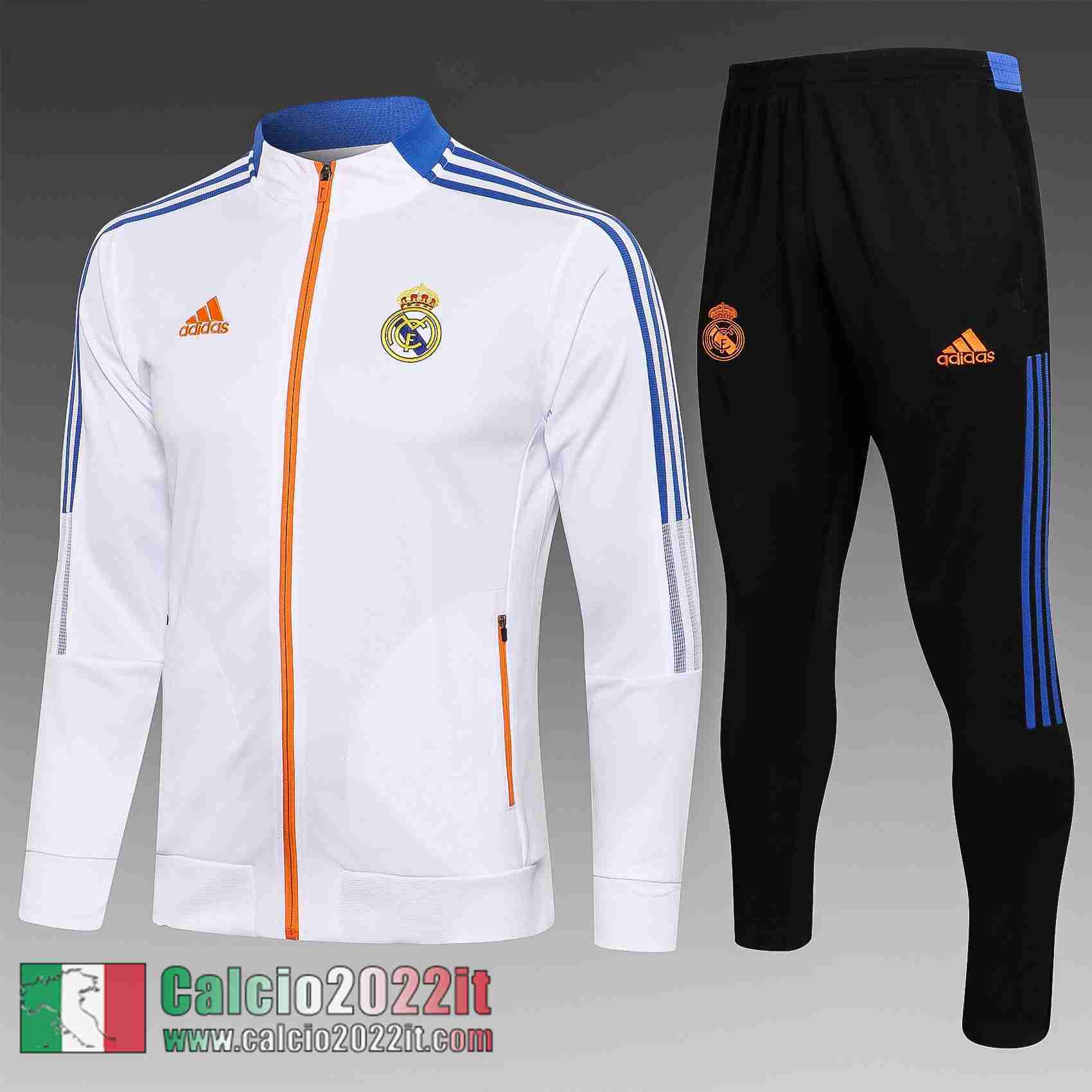 bianco Real Madrid Full-Zip Giacca Bambini TK58 2021 2022