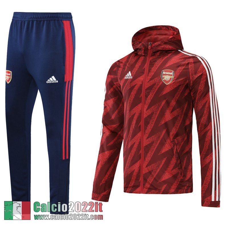 rosso Arsenal Giacca a vento Cappuccio Uomo WK23 2021 2022