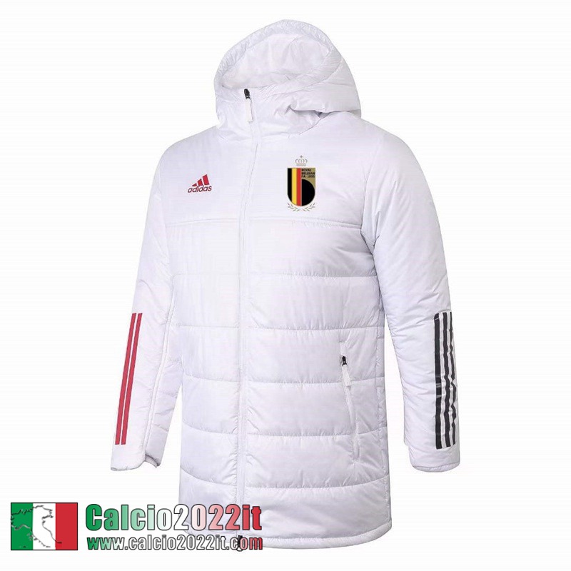 Piumino Calcio Cappuccio Belgio Bianco Uomo 2022 2023 DD94