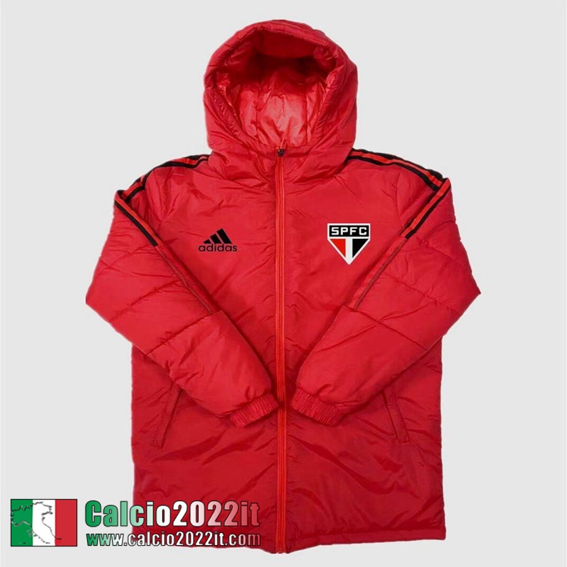 Piumino Calcio Cappuccio Sao Paulo rosso Uomo 2022 2023 DD102