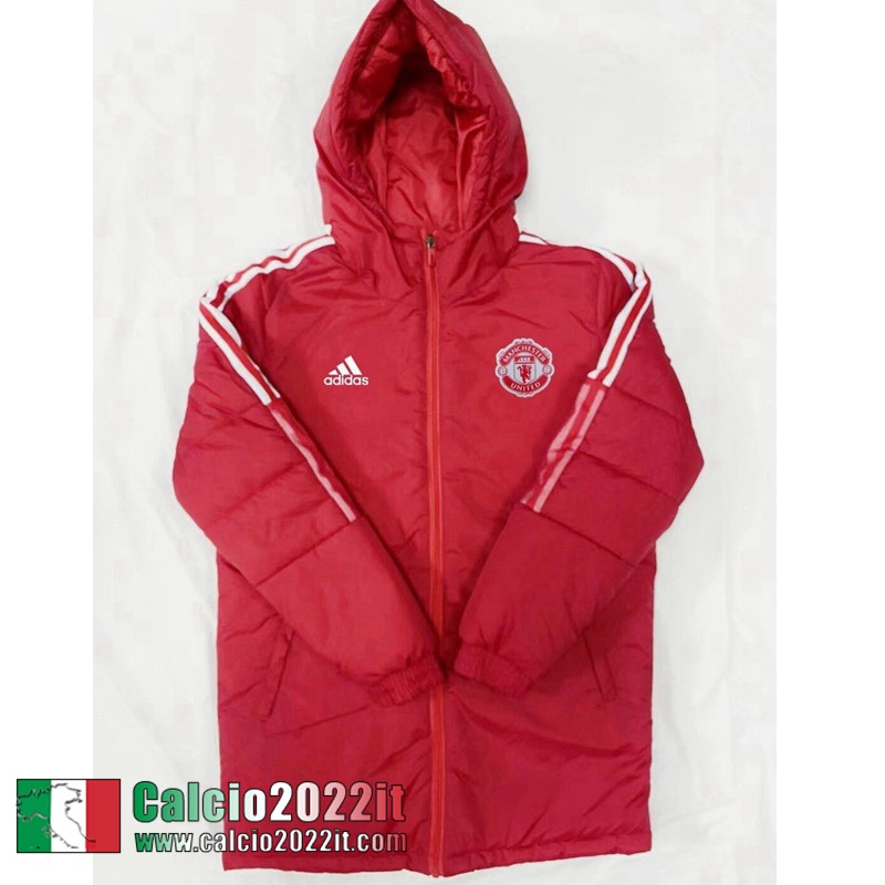 Piumino Calcio Cappuccio Manchester United rosso Uomo 2022 2023 DD107