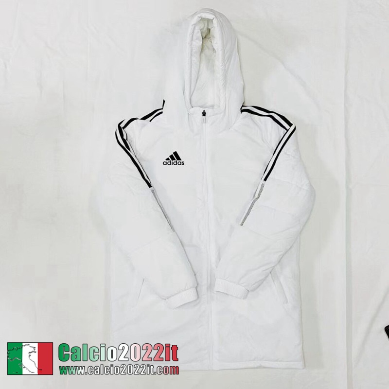 Piumino Calcio Cappuccio Sport Bianco Uomo 2022 2023 DD112