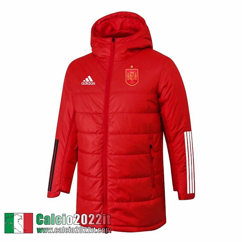 Piumino Calcio Cappuccio Spagna rosso Uomo 2022 2023 DD116