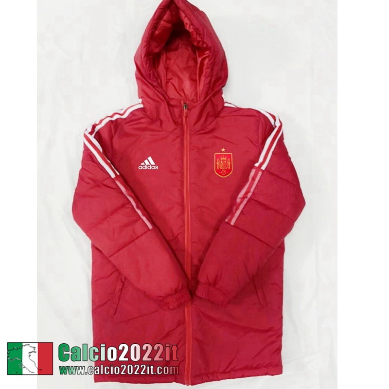 Piumino Calcio Cappuccio Spagna rosso Uomo 2022 2023 DD124