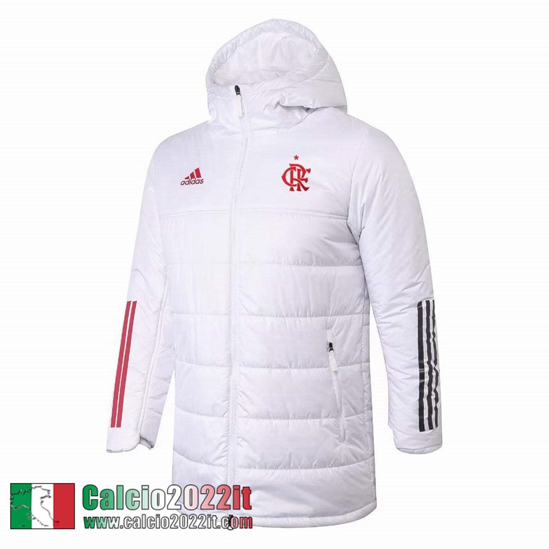 Piumino Calcio Cappuccio Flamengo Bianco Uomo 2022 2023 DD128