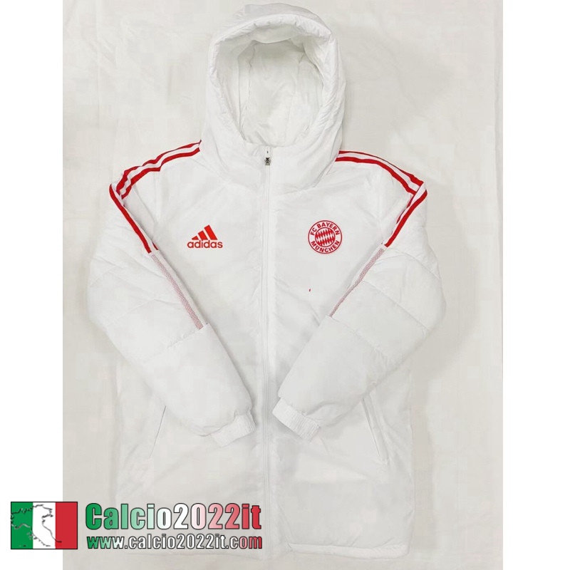 Piumino Calcio Cappuccio Bayern Monaco Bianco Uomo 2022 2023 DD135