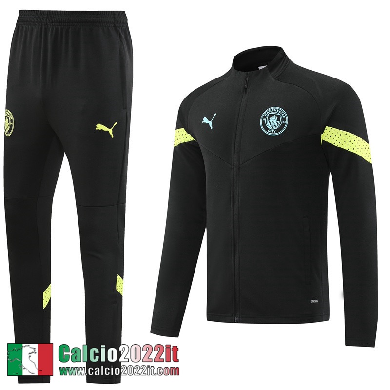 Full Zip Giacca Manchester City Nero Uomo 2022 2023 JK538