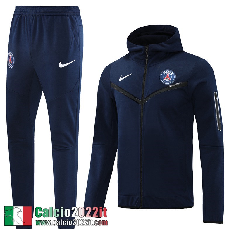 Giacca a vento Cappuccio PSG blu Uomo 2022 2023 JK553