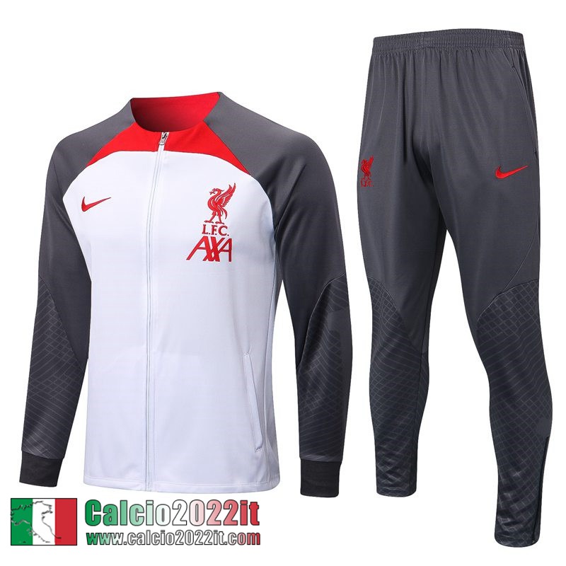 Full Zip Giacca Liverpool Bianco Uomo 2022 2023 JK557