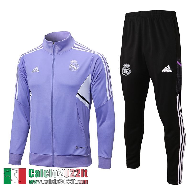 Full Zip Giacca Real Madrid Viola chiaro Uomo 2022 2023 JK568